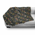 thumbnail image 3 of Woodland Soft Flannel Fleece Throw Blanket, Forest Animals Pattern Fox Squirrel and Flying Owl Acorn Mushroom, Cozy Plush for Indoor and Outdoor Use, 60" x 80", Dark Teal Multicolor, by Ambesonne, 3 of 6