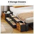 thumbnail image 2 of AOGLLATI Twin Size Daybed with 6 Drawers & Bookcase Storage - 14 Inch Metal Platform Bed with Charging Station & LED Lights, Black & Vintage Brown, 2 of 9
