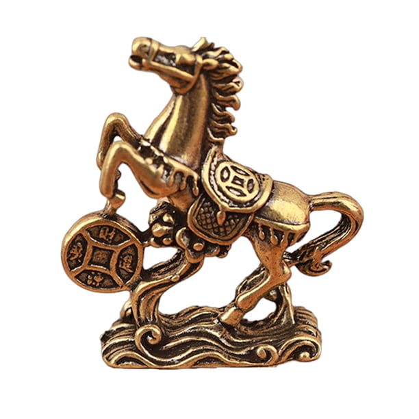 Estatua de caballo Feng Shui 2026, adorno de mesa de latón, recuerdo de bendición de Año Nuevo chino, escultura de animal del zodíaco para la decoración del hogar del Festival de Primavera.