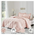 thumbnail image 2 of 3pc Prewashed All Season Down Alternative Comforter Duvet Insert -Quilted Comforter with Corner Tabs -Box Stitched -250GSM Fiberfill Chic Farmhouse Style Bedding(Twin,Peach Pink), 2 of 7