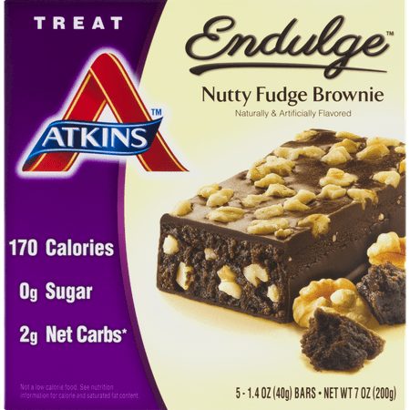 Atkins Endulge Nutty Fudge Brownie, 1.4oz, 5-pack (Treat)