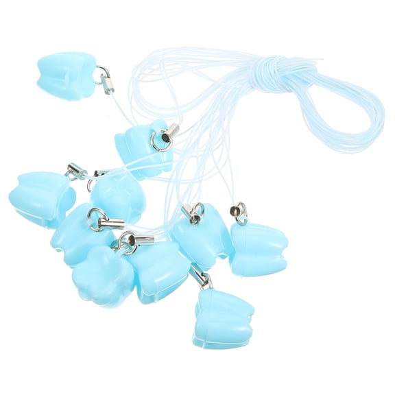 BESTSKY Sky Blue Tooth Fairy Necklace Kids Tooth Holder Plastic Storage Box for Lost Teeth 12 pcs