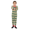 thumbnail image 3 of MJC Family Christmas Green and White Kids Pajama Union Suit, 1-Pack, 3 of 3