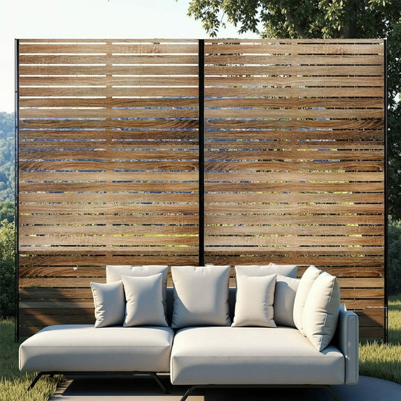 Metal Privacy Screen 72" H x 47" W,Outdoor Privacy Screens and Panels,Freestanding Decorative Privacy Screen for Patio Lawn Garden Deck Balcony,Privacy Fence Privacy Panel,3-Panel Outdoor Divider