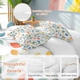 thumbnail image 3 of Colorful Botanical Bedding 3 Piece Duvet Cover Set Full Size, Watercolor Country Summer Leaves Soft Microfiber Comforter Cover with Zipper Closure & Pillowcases, Wrinkle & FadeResistant Quilt Cover, 3 of 9