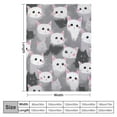 thumbnail image 4 of HENGT  Grey Cute Cats Throw Blanket Ultra Soft Cozy Decorative Flannel Blanket for Home Bed Couch Chair Travel, 4 of 6