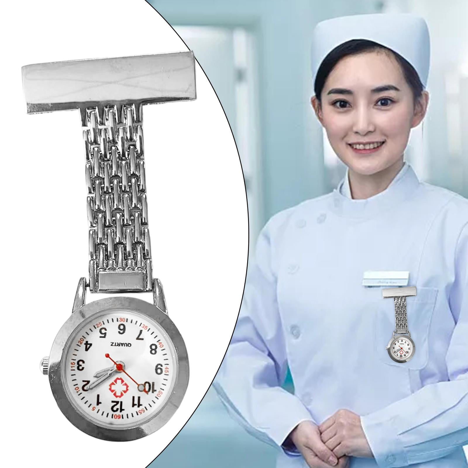 Yinanstore Fob Watch Luminous Brooch Watch Pendant Portable