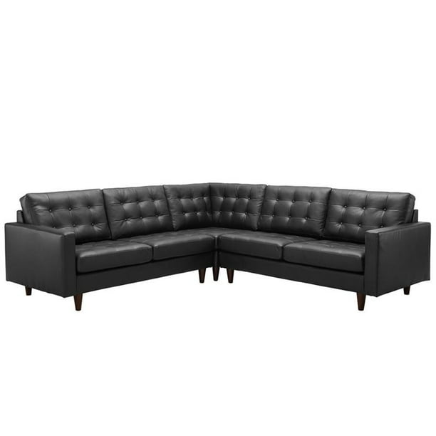 Modway Empress 3Piece Leather Sectional Sofa Set, Multiple Colors