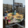 thumbnail image 2 of nqOlkjepod Sunflower Outdoor Tablecloth with Umbrella Hole & Zipper, Red Navy Blue American Flag Yellow Flowers Round Table Cover 54 Inch, Dining Waterproof Table Cloth Protector for Patio/Party, 2 of 7