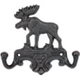 thumbnail image 1 of Sungmor Gancho de Pared Alce en Hierro Fundido, perchero rústico para cabaña/albergue/granja; doble hook resistente para llaves, sombreros y toallas; colgador de pared con astas vintage, 1 of 8