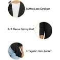 thumbnail image 6 of PULLIMORE Womens Lightweight Summer Cardigan Casual Open Front 3/4 Sleeve Cardigans Coat (L, Black), 6 of 8