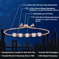 thumbnail image 2 of Gem Stone King 18K Rose Gold Plated Silver Lab Grown Diamond and Red Garnet Bracelet for Women | 2.78 Cttw | Gemstone April Birthstone | Round 5MM, 2 of 5