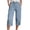 Light Blue, variant on Yievot Womens Capri Pants Summer Elastic Waist Casual Pants Side Slit Drawstring Beach Capris with Pockets