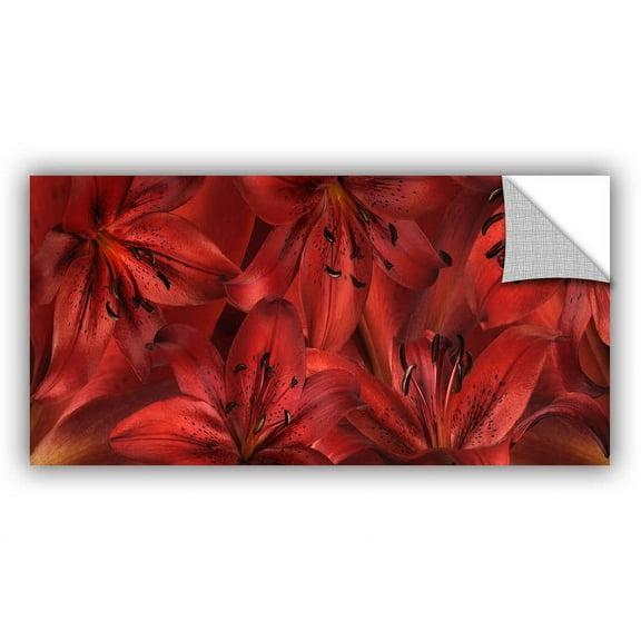 ArtAppealz Cora Niele "Lily Landscape Red" Removable Wall Art