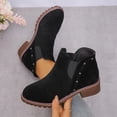 thumbnail image 5 of Willtoo Women's Fashion Pump Ankle Boots Closed Toe Low Heel Booties Shoe Black, 5 of 7