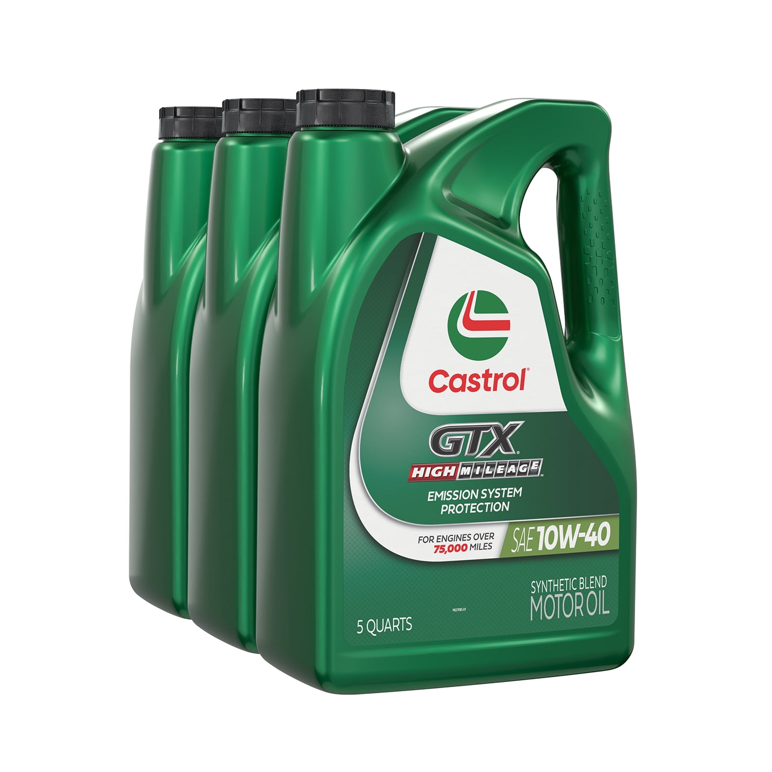Castrol GTX High Mileage 10W-40 Synthetic Blend Motor Oil, 5 Quarts, Case of 3