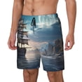 thumbnail image 1 of Fotbe Moonlit Sea Sailboat Traje de Baño para Hombre – Shorts de Natación de Secado Rápido con Forro y Bolsillos-XX-Large, 1 of 6