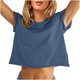thumbnail image 1 of Blusa corta con estampado de manga corta y cuello redondo informal cómoda a la moda para mujer OAVQHLG3B Store lin121212, 1 of 3