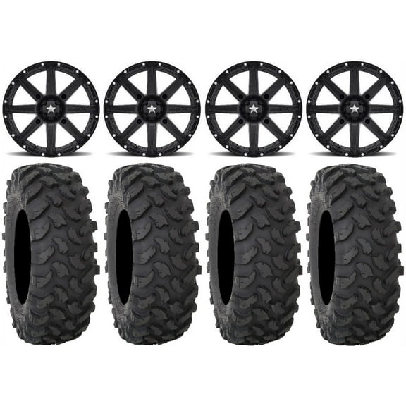 MSA Black Clutch 15" UTV Wheels 32" XTR370 Tires Polaris RZR XP 1000 / PRO XP / Ranger XP 900/1000