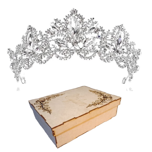 TIARA CORONA TOCADO PEINETA NOVIA XV BODA COMUNIÓN PRINCESA NIÑA M0006 GENÉRICA CUSTOM FROZEN PLAT