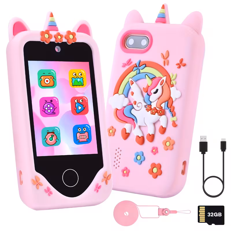 Pink, variant on TEAMD Kids Smart Phone, Toddler Learning Toy Phone with Camera,Game,Music Player, kids phone, Best Christmas Birthday Gift for 3-11 Year Old-Purple