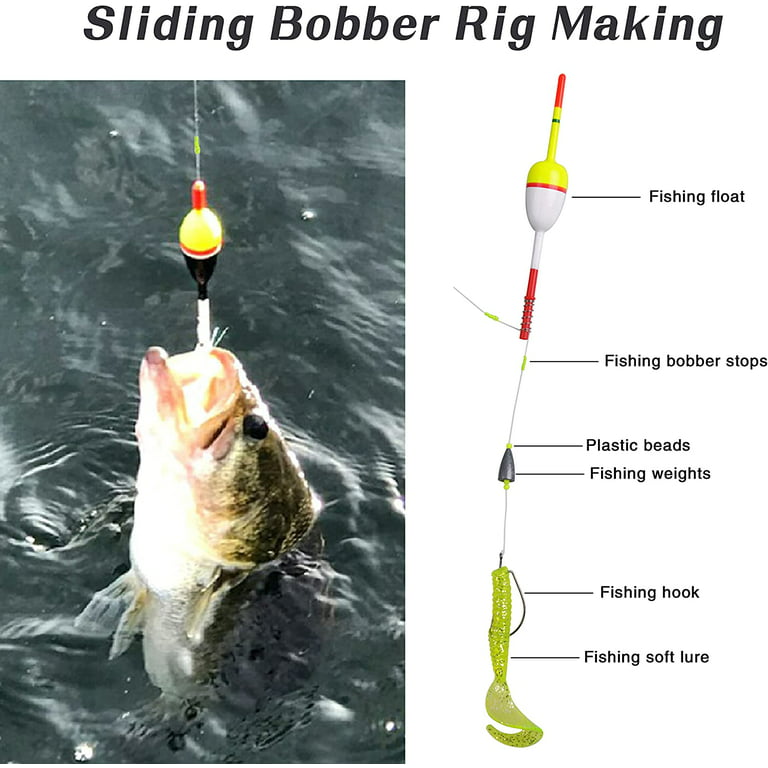Bobber Stops for Fishing Floats,100Pack Slip Bobber Stop String