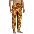 thumbnail image 4 of Kdxio Autumn Mosaic Maple Leaves Pattern Joggers,Sweatpants for Men with Pockets-Large, 4 of 5