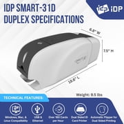 IDP SMART-31D Duplex ID Card Printer Bundle: Includes Printer, Color Ribbon, 100 Cards, Software and USB Web Camera (23 sec/card YMCKO) (5 sec/card Mono) (300 dpi) (USB)