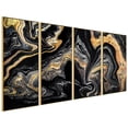 thumbnail image 3 of "Golden Veins Set" Crystallus Epoxy Coated Wrapped Framed Glossy Abstract Canvas Wall Art with Heavy Acrylic Crystal Shards Embellishments, Gold Foil Accents, 3 of 12