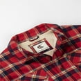 thumbnail image 4 of COEVALS CLUB Men's Flannel Jacket Shacket Sherpa Quilted Lined Casual Button up Snap Premium Jacket Shirts 59 Red Navy White Small, 4 of 8