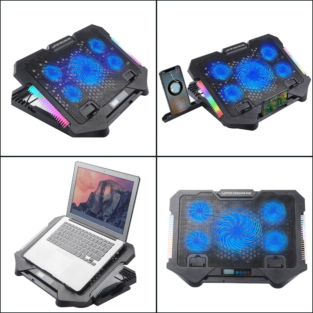 LED Laptop Cooling Pad Gaming Laptop Coolers Laptop Fan Cooling Stand with Quiet Cooling Fan for Laptop 2 USB Port