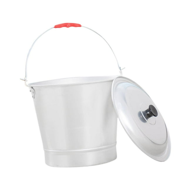 koolsoo Seau en Aluminium Accessoires de Sauna Ménagers avec Poignée, Couvercle Capacité 9L