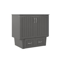 Sydney Wood Murphy Bed Chest with Storage Drawer & Charging Station, Grey - Twin Size