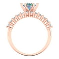 thumbnail image 4 of 1.66 ct Brilliant Round Cut Blue Moissanite 14k Rose Gold Solitaire with Accents Engagement Bridal Wedding Ring Band Set size 4.5, 4 of 7