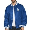 thumbnail image 2 of Men's Starter Royal Los Angeles Dodgers Printed Logo Varsity Full-Snap Satin Jacket, 2 of 3