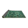 thumbnail image 2 of Ahgly Company Indoor Rectangle Medallion Turquoise Blue Traditional Area Rugs, 2' x 5', 2 of 4