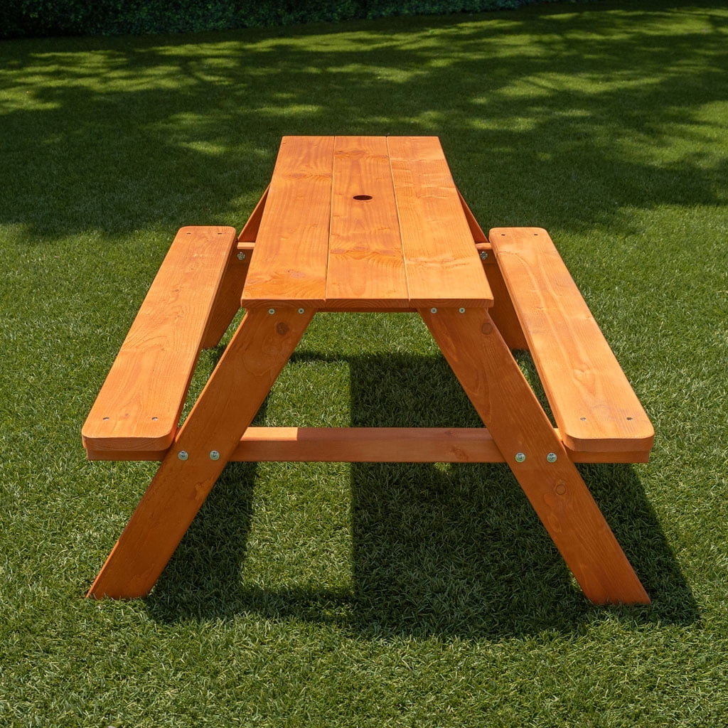 Sportspower Kids Outdoors Wooden Picnic Table, 41.3" x 34.8" x 19.88", Brown