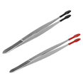 thumbnail image 2 of 2 Pcs Rubber Tipped Tweezers Soft Tipped Tweezers PVC Coated Soft Flat Tip Lab Industrial Hobby Craft Tweezers Tools, 2 of 8