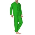 thumbnail image 3 of Kll Green Sleepwear Mens Flannel Pajamas,Long Cotton Pj Set, 3 of 9
