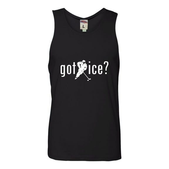 Adult Got Ice? Hockey Lovers Sleeveless Tank Top Cotton T-Shirt