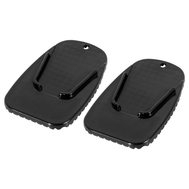 Unique Bargains 2 Pcs Support de Béquille de Moto Plaque de Support de Stationnement Support Latéral Extension Noire