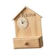 thumbnail image 3 of Reloj de pared con cajón de almacenamiento, novedoso y moderno estante de exhibición de madera montado en la pared. Caqui, 3 of 9