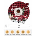 thumbnail image 6 of 13 Inch Round Placemats Set of 6, Red Plaid Truck Christmas Non Slip Heat Insulation PP Table Mats, Xmas Tree Snowflake Gifts Winter Washable Place Mats for Kitchen Dining Party Table Decor, 6 of 7