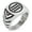 Silver, variant on Stainless Steel Kikkawa Samurai Crest Chevron Pattern Biker Style Polished Ring