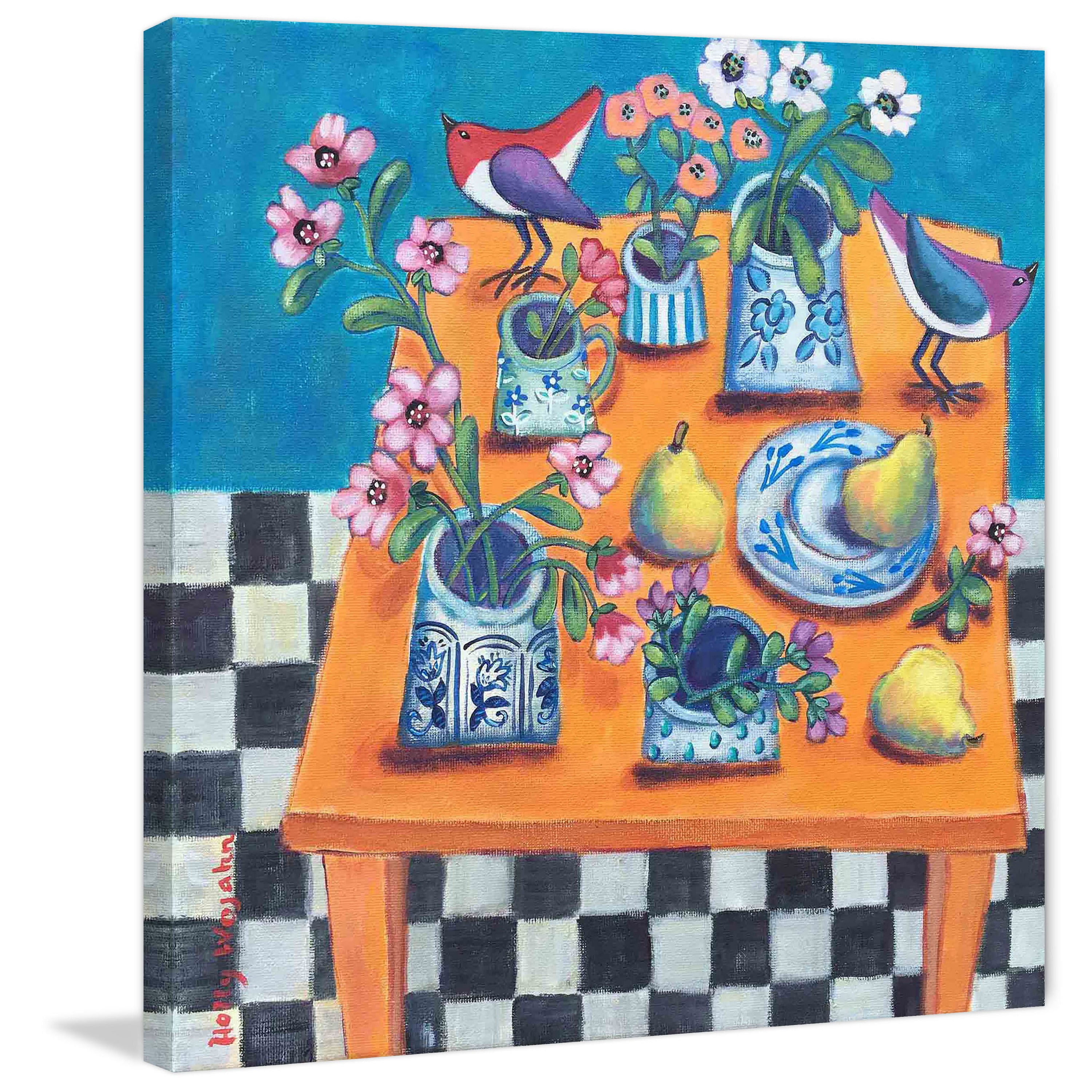Marmont Hill "This Table Has the Blues" Painting Print on Canvas