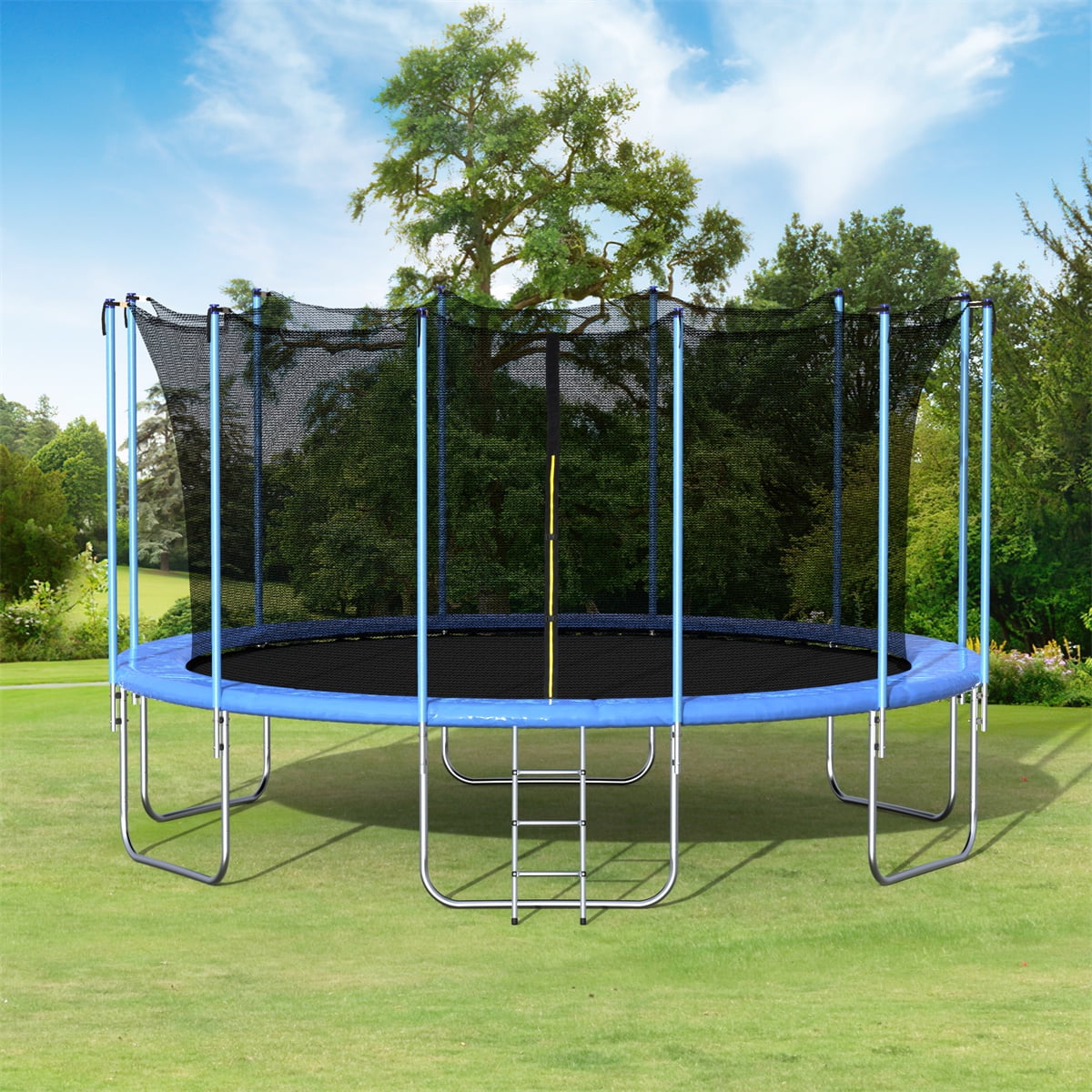 16 FT Round Trampoline with Safety Enclosure Net, Spring Cover Padding