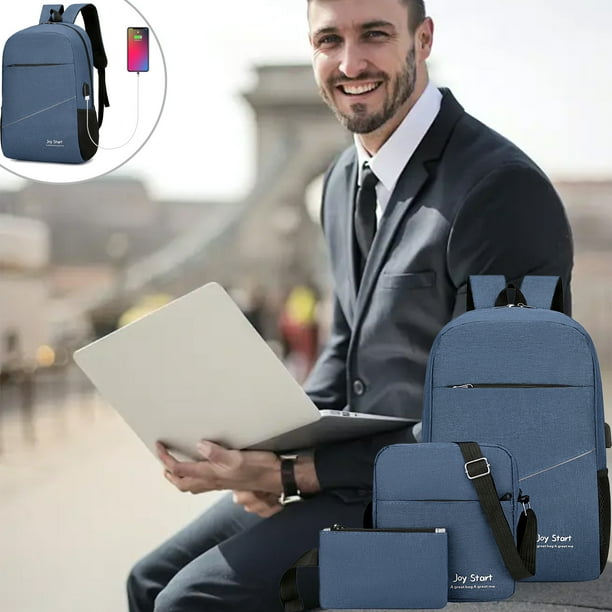 Precios de Descuento, Conjunto de mochila de tres piezas para niños con gran capacidad, resistente al desgaste, impermeable, con tira reflectante y puerto de carga USB Akmoler