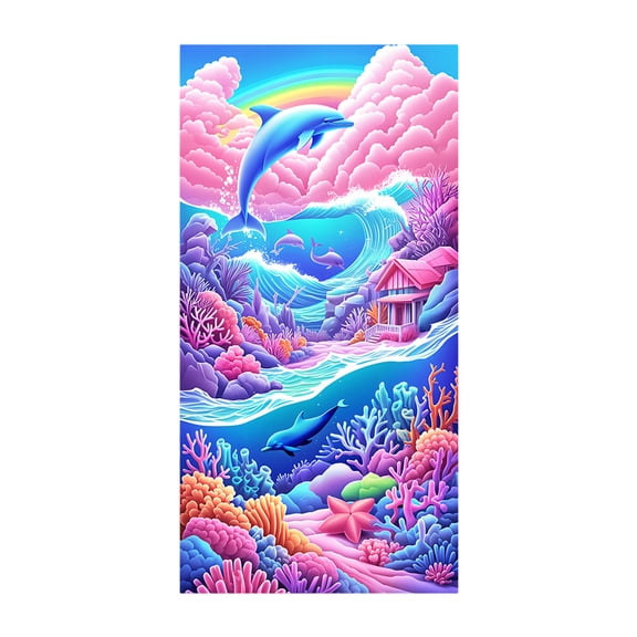 geerera Europe And The United States Beach Towel Bag Portable Storage Backpack Printed Towel Bath Towel