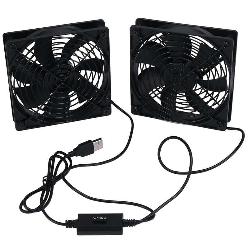 Dual 120mm 5V USB Powered PC Fans Speed Controller High Cooling Fan for Router Modem Receiver - Walmart.com