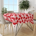 thumbnail image 2 of XAJAT 60‘‘x102'' Modern Pink Rectangle Tablecloth, Cotton Linen Table Covers with Love Heart Print, 2 of 4